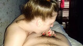 SISTER Talks To BROTHER While Sucking BIG WHITE COCK
