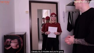 Tanked the delivery girl for getting heavy parcel - theesome with doll - tantaly doll