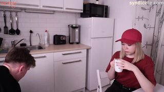 Tanked the delivery girl for getting heavy parcel - theesome with doll - tantaly doll