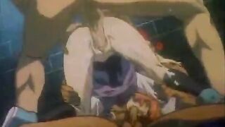 Hentai teen taking two huge cocks