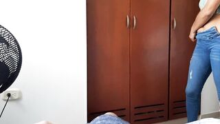 My horny cousin masturbates in front of me.