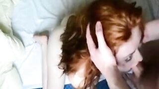 Redhead hard face fuck