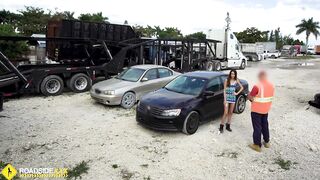 Roadside - Spicy Latina fucks a big dick to free her car