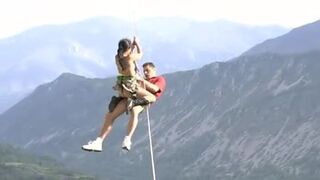 Cliffhanging sex