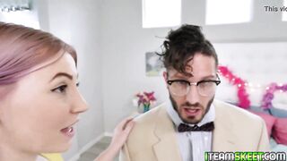 Nerdy teen enjoying her favorite professors dick inside her