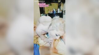 Little Tries to Swallow Huge Cock