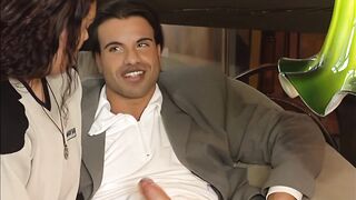 brunette rasierte muschi wird gefickt mit gesichtsbesamung