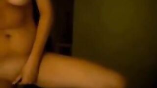 Blonde chav pleasures herself to orgasm