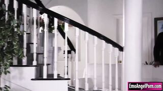 Goth teen toyed and fucked by stepdad