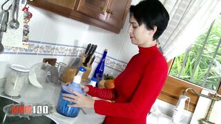 Fucked in the ass in the kitchen