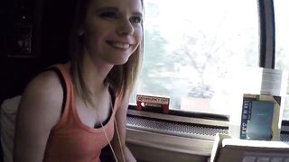 Catarina gets her teen Russian pussy plowed on a speeding train