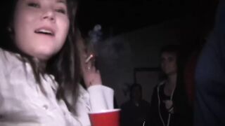 Slut sucks college cock in hot tub orgy