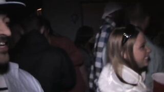 Slut sucks college cock in hot tub orgy
