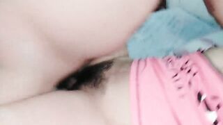 GUY QUICKLY CUM ON HAIRY PUSSY