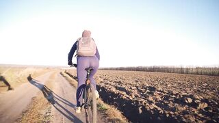 Hot Babe In Yoga Pants Riding A Bicycle And Teasing Her Tight Ass 4K