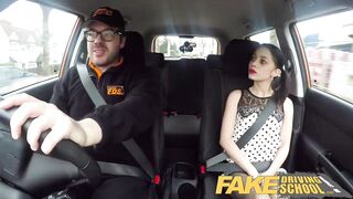 Fake Driving Rough back seat fuck for petite infatuated learner