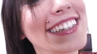 Hot teen swallows two loads then fucks third dude