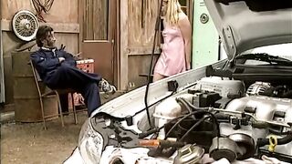 Sweet blonde gets nailed by hot mechanic