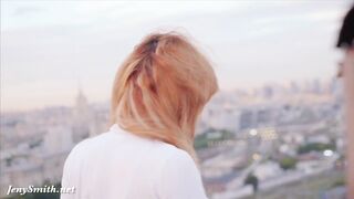 Jeny Smith public nudity on a roof top