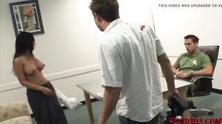 Housewife goes for cock on casting coach in front of husband