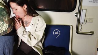 Publicly sucked and allowed herself to be fucked in the train car!