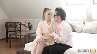 DADDY4K. Babe and beloveds step dad try old and young sex