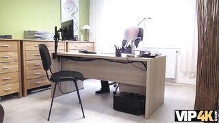 VIP4K. Long-haired brunette Inga Devil comes to a small loan