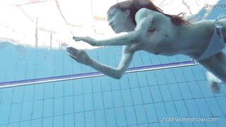 Skinny nudist enjoy nude swimming and being horny