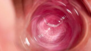 Camera deep inside Mia's vagina