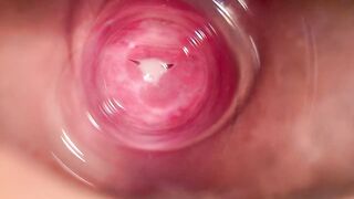 Camera deep inside Mia's vagina