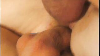 babysitter drinks breast milk from hard dicks