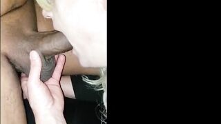 Cuckold sissy hubby and wife have threesome with BBC