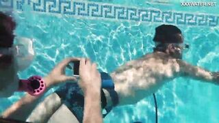 Candy Mike and Lizzy super hot underwater threesome