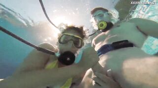 Candy Mike and Lizzy super hot underwater threesome