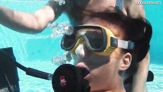 Candy Mike and Lizzy super hot underwater threesome