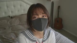Fuck a horny Chinese school girl wearing a uniform after interviewing