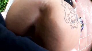 Tattooed Nicky Wayne with natural tits loves anal sex