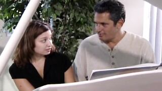 The student gets her pussy penetrated by the music teacher