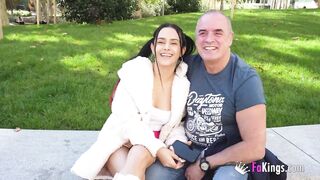 Young Latina Valen bang her 55yo driving instructor! She was crazy for drilling him