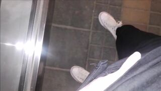 girl walked and tugged her clitoris