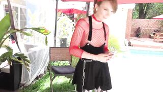 Redhead teen with short hair has first hook up with online date