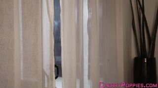 Pretty blonde teen gets facial