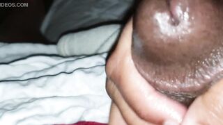Stroking my thick dick