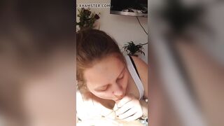 Girl's first blowjob