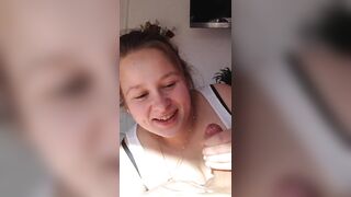 Girl's first blowjob