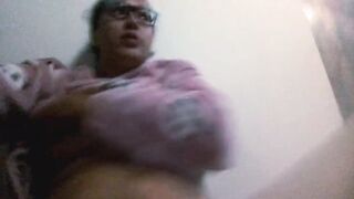 young virgin masturbates and secretly has her wet pussy on the balcony