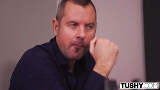 TUSHY Anal crazy brunette seduces her husband's friend