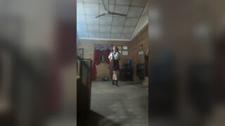 Schoolgirl humiliates her cuckolded boyfriend