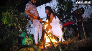 Night Outdoor Bonfire open sex at night with StarSudipa and Cumshots ( Hindi Audio )