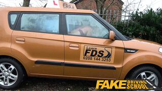 Fake Driving School lesbian sex with hot Australian babe